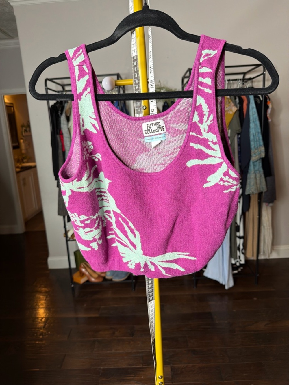 Future Collective Purple Floral Crop‎ Tank Top